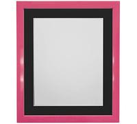 FRAMES BY POST Marco de Fotos Rosa de 0.75 Soporte Negro, tamaño de Imagen de 10 x 4 Pulgadas, Vidrio de plástico, Cristal, 14 x 8 Image Size 10 x 4 Inch