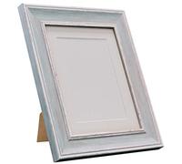 FRAMES BY POST Marco de Fotos Vintage Scandi, Distressed Blue with White Mount, 14 x 8 Image Size 10 x 4 Inch