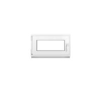 Framex Ventana De Sótano PVC Pequeña Blanco De Ancho x Alto: 80 x 40 cm (800 x 400 mm), Doble Acristalamiento (32 mm), Oscilobatiente, DIN Izquierda