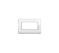 Framex Ventana De Sótano PVC Pequeña Blanco De Ancho x Alto: 80 x 45 cm (800 x 450 mm), Doble Acristalamiento (32 mm), Oscilobatiente, DIN Izquierda