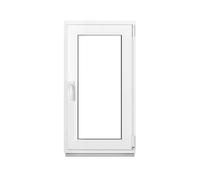 Framex Ventana de Sótano, Ventana de PVC, Blanca, Ancho x Alto 50 x 95 cm (500 x 950 mm), Doble Acristalamiento, Cristal Transparente (32 mm), Oscilobatiente, DIN Derecha - Premium