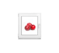 Framex Ventana Para Sótano de PVC blanca con cristal esmerilado y acabado satinado 80 x 90 cm (800 x 900 mm) doble acristalamiento (32 mm) oscilobatiente apertura DIN izquierda (manilla derecha).