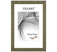 Framo Marco de fotos barroco de 50 x 65 cm, de madera maciza, plata antigua, color y tamaño a elegir, marco retro vintage antiguo N°093