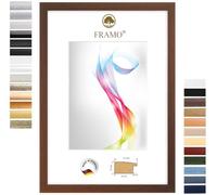 FRAMO Marco de fotos de madera 35 x 50 cm (tamaño de la imagen) en wengué marrón, tamaño a elegir, marco para pósteres, puzles, collage de fotos, hecho a medida, marco de fotos a medida