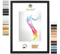 FRAMO Marco de fotos en madera 30 x 30 cm cuadrado (Dimensión de la imagen) en pino negro | Tamaño seleccionable | Pósters | Rompecabezas | Collage | A medida | personalizados