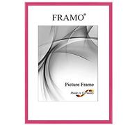 FRAMO Marco de fotos estrecho 61 x 91,5 cm de madera maciza | Rosa brillante | Color/tamaño seleccionable | Marco para carteles | Puzzles | Fotos N°119