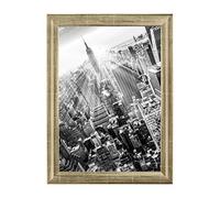 FRAMO Marco de madera 65 x 126 cm a medida - Hoja plateada | tamaño a elegir | incluye cristal acrílico antirreflectante | marco para puzle | foto | póster