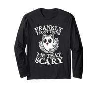 Francamente I Dont Think Im That Scary Cute Ghost Cat Halloween Manga Larga