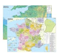 France 1/1.500.000 - carte administrative et physique (sans barres alu) 95 × 67 cm (Poster)