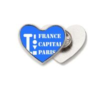 France Capital Paris Art Deco Fashion Heart - Broche de metal con diseño de corazón
