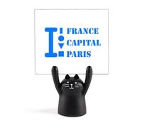 France Capital Paris Art Deco Fashion Memo Holder Cartoon Black Cat Stand Decoración