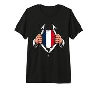 France Flag Ripped Graphic French Roots Camiseta Premium