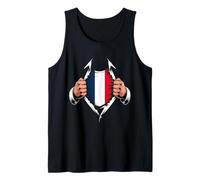 France Flag Ripped Graphic French Roots Camiseta sin Mangas