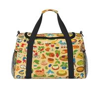 France Food Culture - Bolsa de mano plegable de gran capacidad para escapadas de fin de semana en avión