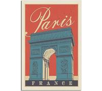 France Paris Arc De Triomphe Arte Imprimir Vintage Viaje Póster Retro Pared Arte Lienzo Póster Habitación Decoración Hogar Decoración Sin Marco 50x75cm
