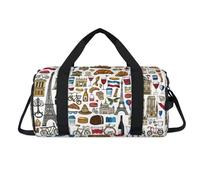 France Paris - Bolsa deportiva con compartimento para zapatos, bolsa de fin de semana, viajes, gimnasio, organizador de equipaje, para mujeres, hombres, niños y niñas