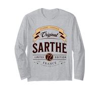 France Vintage Sarthe Departamento Francés Manga Larga