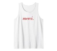 Francés Diciendo Merci París Vacaciones francés Cita Camiseta sin Mangas