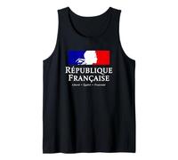 Francés República Marianne Stack Blanco Letras Camiseta sin Mangas