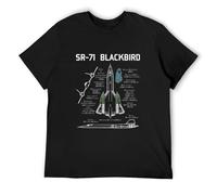 Frances Sr-71 Blackbird Spec Harajuku Streetwear Unisex 100% Cotton Short-Sleeve T-Shirts Black S