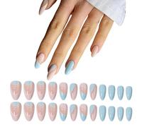 Francés uñas artificiales consejos de arte kit de uñas postizas, puntas de uñas postizas completas prensa en las uñas bailarina puntas de uñas francesas naturales artificiales uñas de los pies