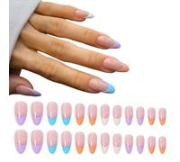 Francés uñas artificiales consejos de arte kit de uñas postizas, puntas de uñas postizas completas prensa en las uñas bailarina puntas de uñas francesas naturales artificiales uñas de los pies