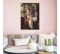 Francesco Hayez "El último beso de Romeo y Julieta" Lienzo impreso, póster, decoración moderna para el hogar o la sala de estar (30x40cm/Sin marco)