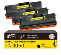 FranceToner Toners TN1050 Reemplazo con Brother TN-1050 TN1050 para MFC-1910W DCP-1612W DCP-1610W DCP-1510 MFC-1810 HL-1110 HL-1210W DCP-1512 HL-1212W HL-HL-1212W HL-1050 1112 (Negro, Paquete de 3)