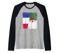 Francia Argelia Media Bandera Patrimonio francés argelino Camiseta Manga Raglan