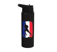 Francia, bandera, silueta, francia, orgullo, deporte, amante Stainless Steel Insulated Water Bottle