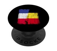 Francia Bélgica Media Bandera Francesa Belga Jersey PopSockets PopGrip Adhesivo