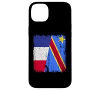 Francia Congo Media Bandera Francia Orgullo Congoleño Jersey Carcasa para iPhone 14 Plus