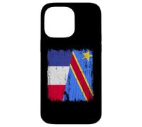 Francia Congo Media Bandera Francia Orgullo Congoleño Jersey Carcasa para iPhone 14 Pro Max