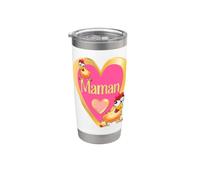 Francia Corazón Pollo Día de la Madre Francesa Mamá Vaso térmico de acero inoxidable de doble pared