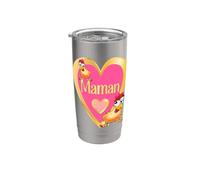 Francia Corazón Pollo Día de la Madre Francesa Mamá Vaso térmico de acero inoxidable de doble pared