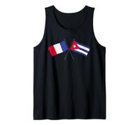 Francia Cuba Banderas Cruzadas Patrimonio Cubano Francés Camiseta sin Mangas