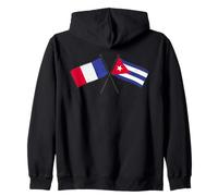 Francia Cuba Banderas Cruzadas Patrimonio Cubano Francés Sudadera con Capucha