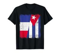 Francia Cuba Media Bandera Patrimonio Cubano Francés Camiseta