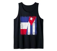 Francia Cuba Media Bandera Patrimonio Cubano Francés Camiseta sin Mangas