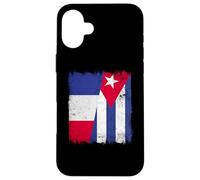 Francia Cuba Media Bandera Patrimonio Cubano Francés Carcasa para iPhone 16 Plus
