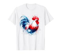 Francia Día de la Bastilla Gallo Francés Azul, Blanco, Rojo Camiseta gráfica económica, Hombre, Blanco, L