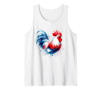 Francia Día de la Bastilla Gallo Francés azul, blanco, rojo Camiseta sin Mangas