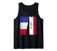Francia Irak Media Bandera Francesa Irak Jersey Camiseta sin Mangas