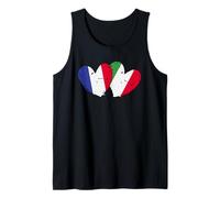 Francia, Italia, bandera, corazones, francés, itali Camiseta sin Mangas