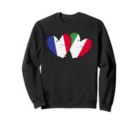 Francia, Italia, bandera, corazones, francés, itali Sudadera