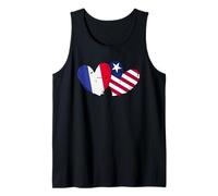 Francia Liberia Amor Corazón Francés Liberiano Doble Bandera Camiseta sin Mangas