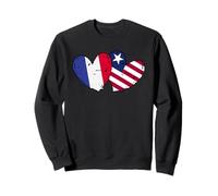 Francia Liberia Amor Corazón Francés Liberiano Doble Bandera Sudadera