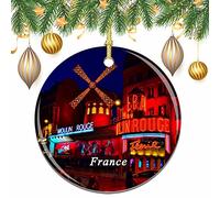 Francia Moulin Rouge Paris Navidad árbol de Navidad decoración de la Boda Colgante Colgante decoración Ciudad Viaje colección de Recuerdos