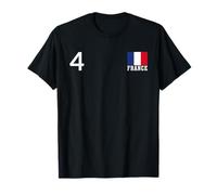Francia Número 4 Bandera Nacional Patrimonio País Camiseta