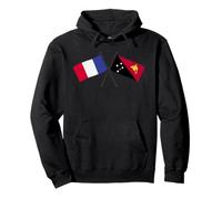Francia Papúa Nueva Guinea Banderas Cruzadas Bandera PNG Francesa Sudadera con Capucha